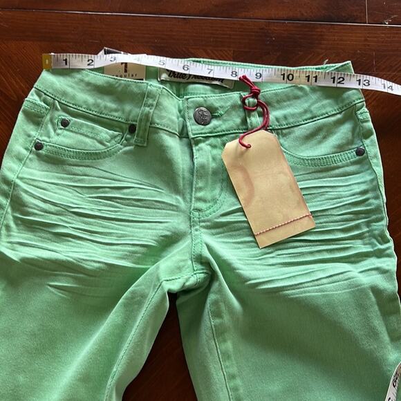 True Freedom Juniors Size 1 Green Stretch Denim Skinny Jeans NWT - Picture 6 of 9